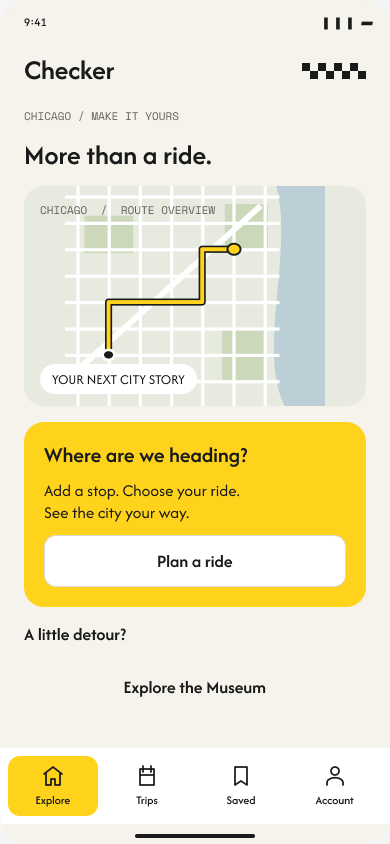 Checker Explore — shape a Chicago journey
