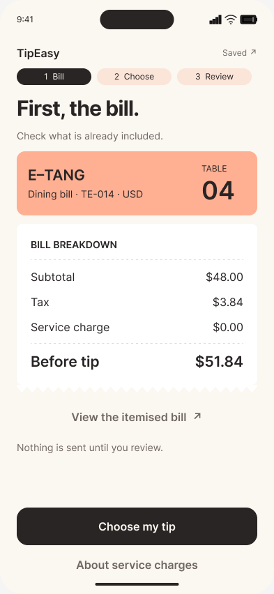 Check what is on the bill